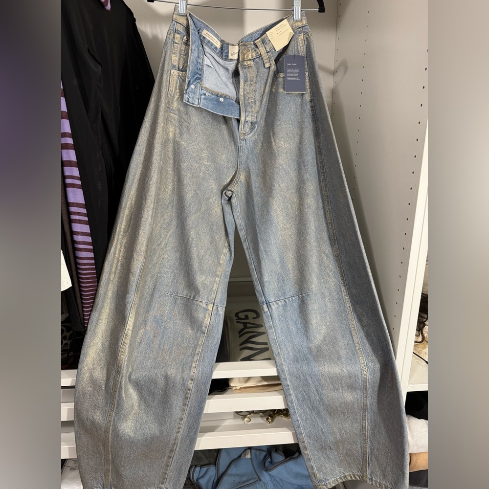 Target Women's Metallic Jeans - Silver